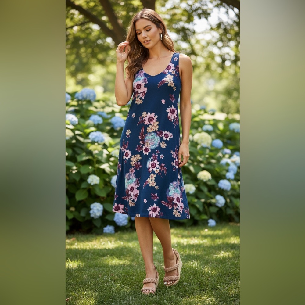 Mudd‎ Navy floral Women’s Dress size L